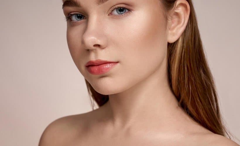 The same model with clear, even skin
