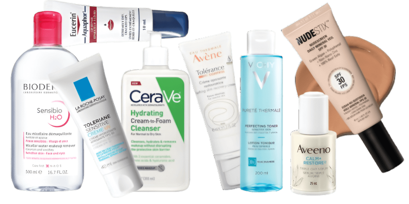 Bioderma, La Roche-Posay, CeraVe, Avène, Vichy, Eucerin, Aveeno and Nudestix products
