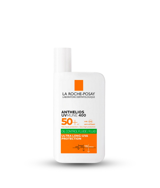 La Roche-Posay Anthelios UVMune 400 Oil Control Fluid SPF50+ – high protection matte sunscreen for oily skin, available in Ethiopia