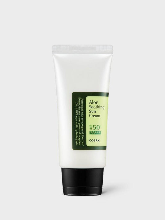 COSRX Aloe Soothing Sun Cream SPF50+/PA+++ – hydrating sunscreen with aloe vera, available in Ethiopia